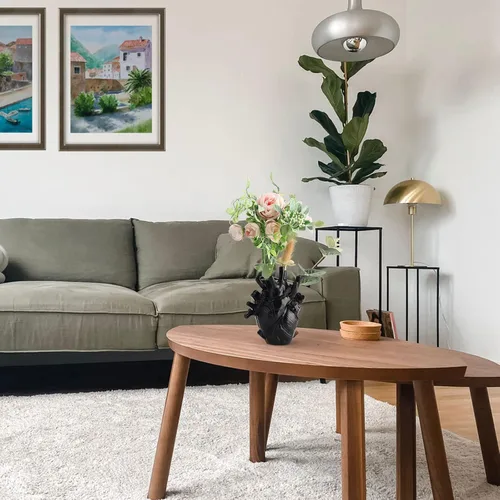 Vista 5 de MANMAOHE - Florero anatómico negro con forma de corazón para flores, esculturas de corazón, decoración del hogar, 4.3 x 6 pulgadas