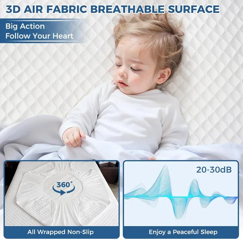 Vista 12 de Kayfia Protector de colchón impermeable, tamaño individual, suave, transpirable, tela de aire 3D, protector de colchón silencioso con bolsillo