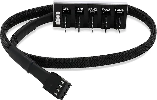 Vista 2 de Cable de extensión divisor de concentrador de ventilador, cable de fuente de alimentación de 1 a 5 vías, PWM, carcasa de placa base, adaptador