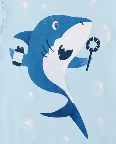 Vista 4 de The Children's Place Baby-Boys and Toddler Dino,Animals,Sharks Short Sleeve Graphic T-Shirts,3 Pack