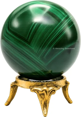 Vista 48 de Amazing Gemstone Bola de cristal de Amazonita con soporte, bolas de meditación de esfera de cristal de 2 pulgadas para brujería y bolas decorativas