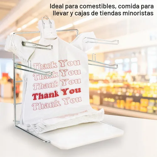 Vista 4 de SSWBasics Soporte para Bolsas de Comestibles de Plástico - Soporte de Chrome Duradero para Fácil Almacenamiento - Se Adapta a Bolsas de 11½"W x 6"D
