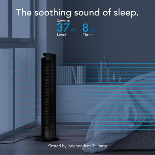 Vista 4 de Vornado OZI42 Ventilador de torre para toda la habitación de 42 pulgadas, potente circulación de aire, diseño que ahorra espacio, funcionamiento
