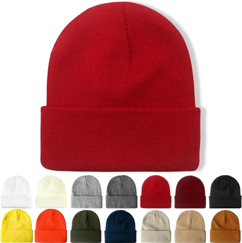 Vista 19 de NPQQUAN Beanie for Men Women Winter Hats for Mens Beanie Cuffed Knit Beanies Skull Cap