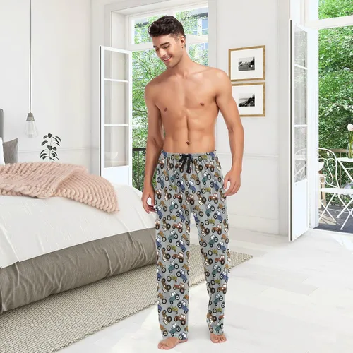 Vista 5 de ZZXXB Pantalones de pijama Dragon Dog Llama para hombre, cómodos pantalones de descanso para dormir, pantalones rectos con bolsillos, S-XXL