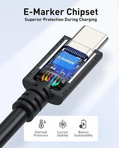 Vista 3 de Cable Matters [Certificado USB-IF] Cable USB C de 240W - 6.6 pies, hasta [240W de carga, 480Mbps], sin soporte de video, Cable de carga USBC/Cable