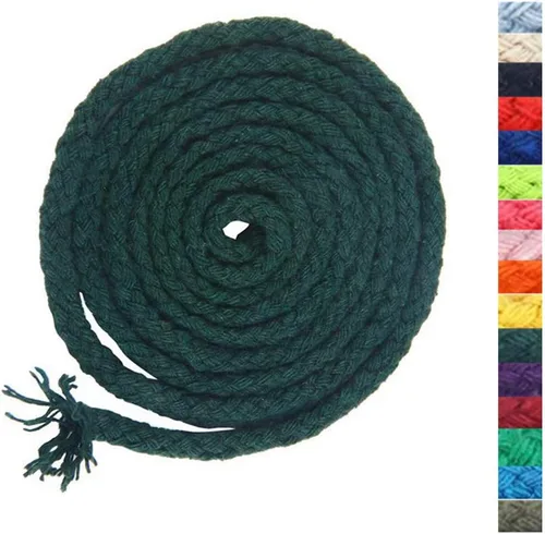 Vista 20 de Cuerda de macramé de 5 mm * 295 pies, cuerda de algodón natural de 8 hebras trenzadas para manualidades, hilo de algodón para tejer, para colgar