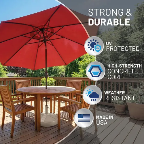 Vista 5 de US Weight Base de sombrilla duradera de 50 libras diseñada para ser utilizada con una mesa de patio