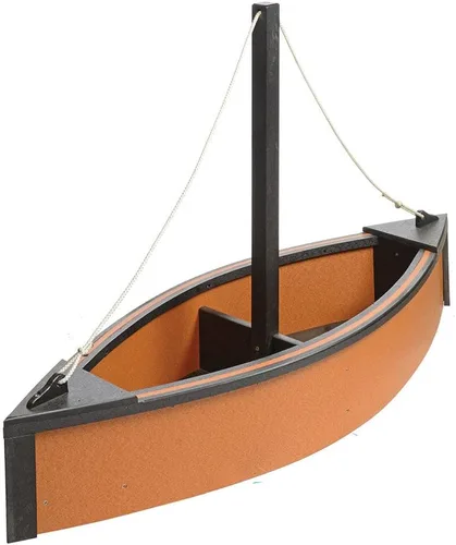 Vista 2 de Amish-Made - Maceta de poliéster azul Aruba de 47 x 16 pulgadas para exteriores Aruba Azul y Blanco