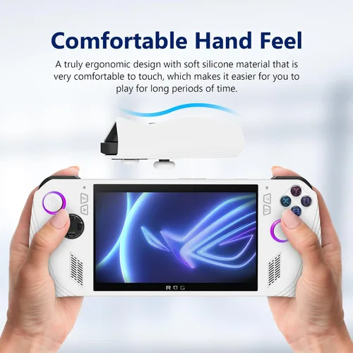 Vista 5 de Funda protectora de silicona para consola de juegos ASUS ROG Ally 2023 a prueba de caídas para ASUS Rog Ally 2023 Funda de mano (blanco)