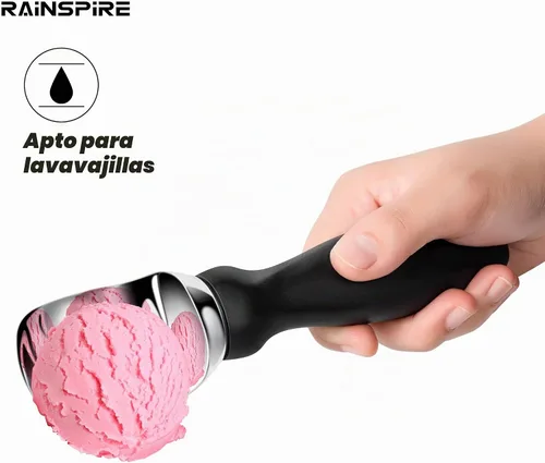 Vista 5 de Rainspire Cuchara de helado de acero inoxidable con mango cómodo, cuchara para helado resistente, pala para helado, ideal para cucharas de helado
