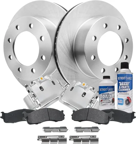 Vista 55 de Detroit Axle - Rotores de freno para Chrysler 200 2015 2016 2017, Rotores de freno de disco de reemplazo: 12.01" pulgadas delantero y 10.95