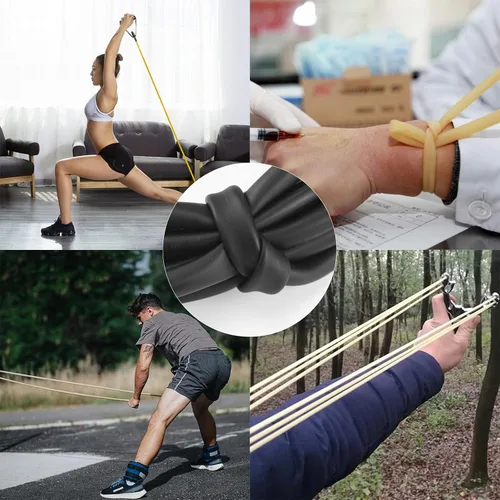 Vista 6 de Tubo de Goma de Látex Natural 1/4" (6mm) DI x 3/8" (9mm) DE Tubo Quirúrgico Bandas de Tirachinas Manguera de Fitness Tubo (Negro 10 Pies 50 Pies)