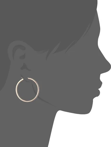 Vista 2 de Tienda Collection Platinum or Gold Plated Sterling Silver Inside-Out Hoop Earrings made with Infinite Elements Zirconia