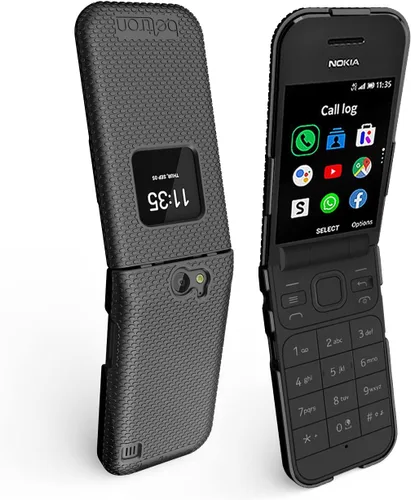 Vista 3 de BELTRON Funda para Nokia 2720 V Flip Phone, funda protectora a presión (Verizon 2720V) - Negro
