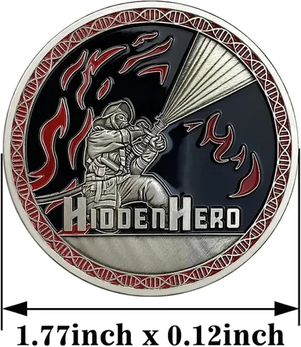 Vista 4 de Bomberos Challenge Coin First Responder Bombero Medallón de Coleccionista