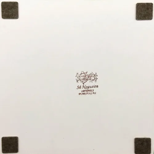 Vista 5 de Salvamanteles cuadrados de azulejos de cerámica portuguesa pintados a mano hecho en Portugal (TG8)