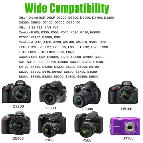 Vista 5 de Sqrmekoko Cable USB de carga y datos UC-E6 / UC-E23 para cámaras Nikon DSLR - Compatible con cable USB D3300, D3200, D5300, D7200, D750, Coolpix