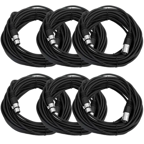 Vista 5 de SEISMIC AUDIO - SAXLX-2 - Paquete de 6 cables de conexión XLR macho a XLR hembra de 2 pies - Equilibrados - Cables de conexión de 2 pies