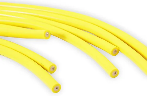 Vista 4 de ACCEL 4038 Super Stock Juego de cables de bujía - 0.315 in - Amarillo con botas rectas naranjas