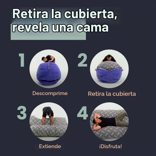 Vista 5 de CordaRoy's Puf de Chenilla - Silla Puf Convertible - Funda de Tela de Chenilla Lavable a Máquina - para Sótano, Sala de Estar, Sala de Juegos Carbón
