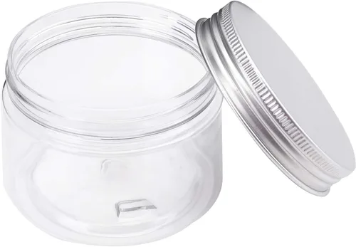 Vista 4 de Bekith Paquete de 20 tarros de plástico transparente de 4 onzas con tapas de rosca, recipientes pequeños redondos recargables sin BPA