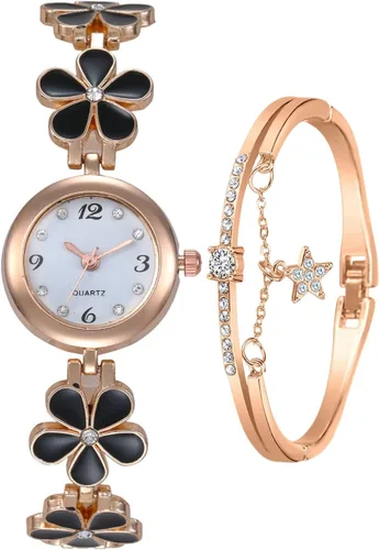 Vista 7 de ADSBIAOYE Reloj de pulsera para mujer, artículo de moda, reloj de cuarzo impermeable con forma de flor