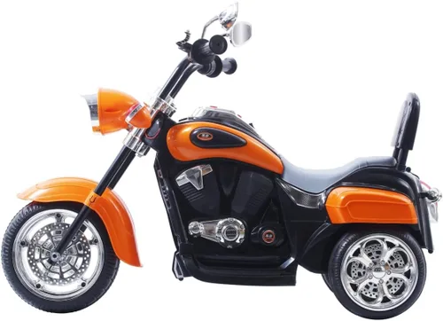 Vista 2 de Freddo Juguetes para niños pequeños de 6 V, funciona con pilas, estilo picador eléctrico, triciclo, para niños de 3 a 6 años, color naranja