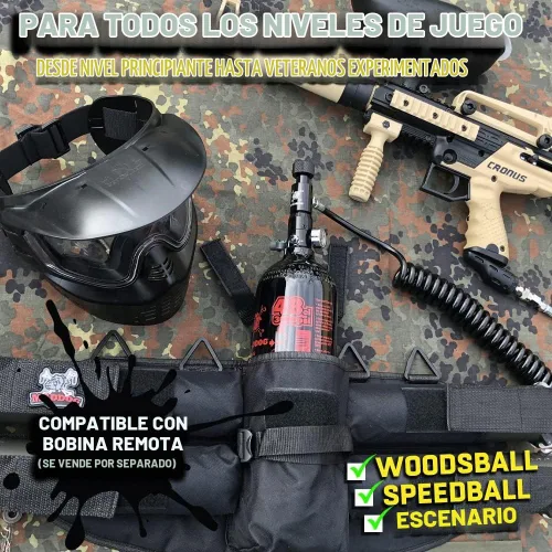 Vista 4 de Maddog Aluminum Compressed Air HPA Paintball Tank with Regulator - Airgun Airsoft PCP - Fresh Hydro Date - Ships Empty - Single - Refillable