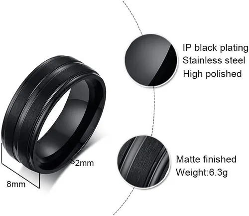 Vista 2 de Rae Zack - Anillos a juego personalizados para parejas, anillos de promesa para él y ella con 2 anillos grabados con nombre para parejas, para él