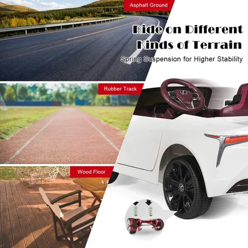 Vista 7 de Costzon Lexus LC500 - Vehículo eléctrico con licencia para montar en coche, con batería de 12 V, control remoto, 3 velocidades, luces LED, bocina