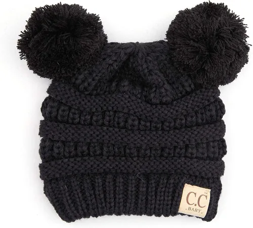 Vista 3 de Funky Junque Exclusives - Gorro de punto para bebé, gorro de invierno cálido con pompón y calavera