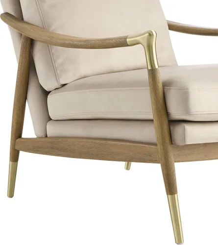 Vista 9 de Modway Langford - Sillón de terciopelo resistente a las manchas, silla de terciopelo moderna de mediados de siglo con marco de madera, silla