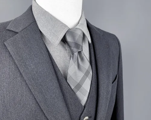 Vista 5 de S&W SHLAX&WING Corbatas para hombre, corbata gris a cuadros extra largas
