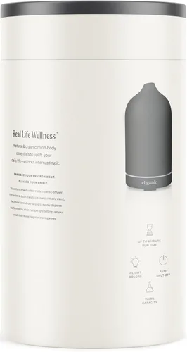 Vista 2 de Cliganic Difusor de cerámica (negro), 3.4 fl oz ultrasónico para aceites esenciales aromaterapia, hogar y oficina