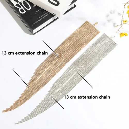 Vista 3 de JolieHome Pulsera de moda brillante con diamantes de imitación para fiesta boda graduación regalo 9 pulgadas Cobre