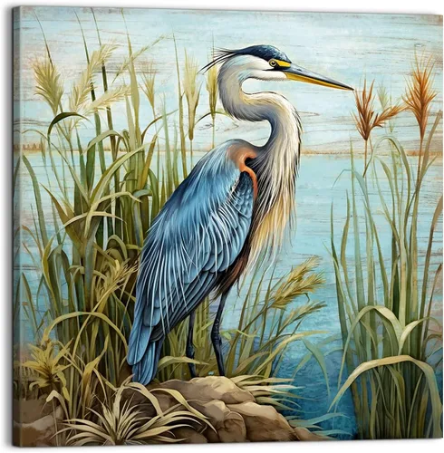 Vista 13 de Decoración de baño, arte de pared de playa, tema oceánico, imagen azul, impresión en lienzo, obra de arte costera moderna, enmarcada para colgar