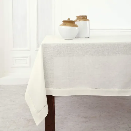 Vista 65 de Solino Home Mantel de lino blanco de 52 x 52 pulgadas, mantel cuadrado de lino 100% puro, con dobladillo clásico, lavable a máquina para verano