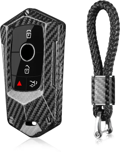 Vista 11 de T-carbon Protector de llavero de fibra de carbono real compatible con funda Negro-rojo