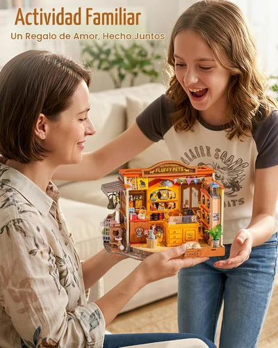Vista 7 de Rolife Pet Store Kit de casa de muñecas en miniatura, regalo creativo
