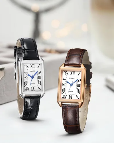 Vista 7 de Reloj clásico de cuarzo para mujer, elegante y resistente, con correa de piel de vacuno, perfecto para cualquier ocasión
