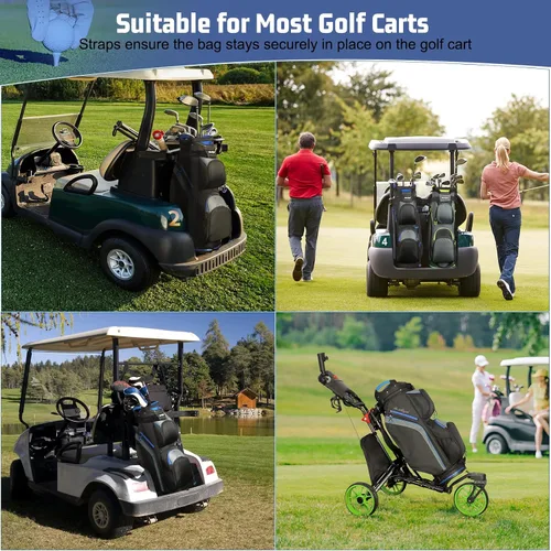 Vista 6 de Cart Golf Bag 15 Way Organizer Divider Top Golf Club Bags Lightweight Golf Cart Bags for Men Women with Cooler, Rain Cover