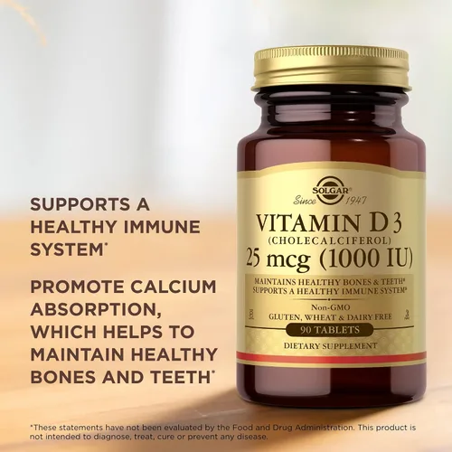 Vista 5 de Solgar, Vitamina D3 (colecalciferol) 1000 Iu comprimidos, 90