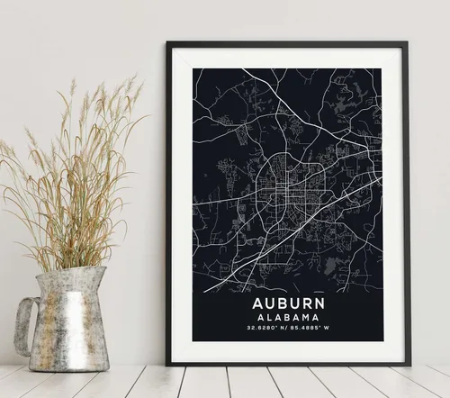 Vista 6 de Map of Auburn, Alabama, Evening (18x24)
