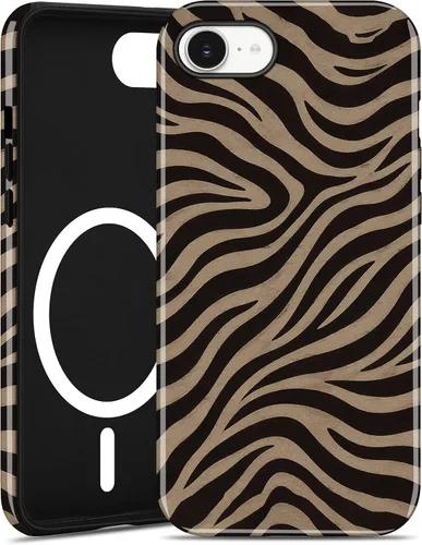 Vista 32 de Jusy Funda magnética Zebra para iPhone XR, color negro