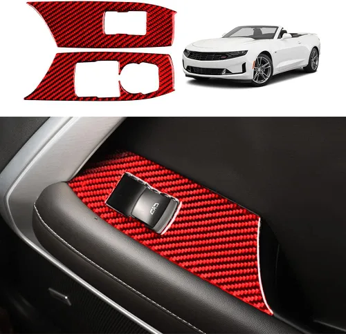 Vista 18 de Calcomanía de fibra de carbono para perilla de ventilación de aire acondicionado, cubierta interior para Chevrolet Camaro 2016 2017 2018 2019 2020