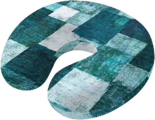 Vista 12 de Travel Pillows U-Shaped Neck Pillow Navy Blue White Ombre Ergonomic Memory Foam Pillow Head Cushion,Abstract Color Block Soft Portable Neck Pillows