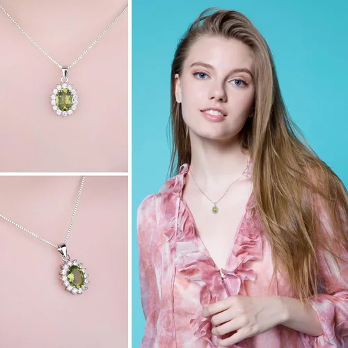 Vista 4 de JewelryPalace Princess Diana Kate Middleton - Collar con colgante de amatista natural y citrino, granate, peridoto y zafiro rubí creado