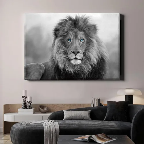 Vista 2 de Lienzo decorativo para pared, póster de leones en blanco y negro, impresiones de retratos de animales, pintura abstracta de leones, arte de pared