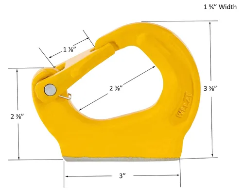Vista 2 de Mytee Products Gancho de anclaje soldado de 2 toneladas G80 para grúa de rescate, tractor de aparejo, elevación con límite de carga de 4400 libras